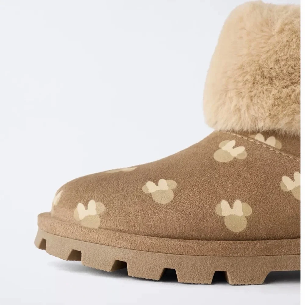 Zara‎ Disney Minnie Mouse Toddler Girls Faux Fur Boots Sz 9.5 NWT